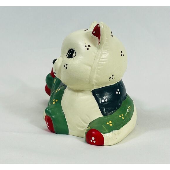 Vtg Enesco Calico Patchwork Cat Bank Footprints - Picture 7 of 9